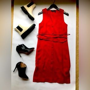 Bright Red Theory Jumper Style Dress